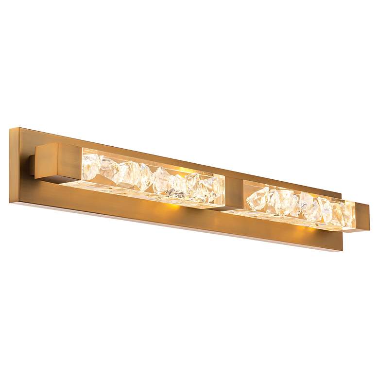 Image 3 Terra 4.5"H x 34"W 2-Light Linear Bath Bar in Aged Brass more views