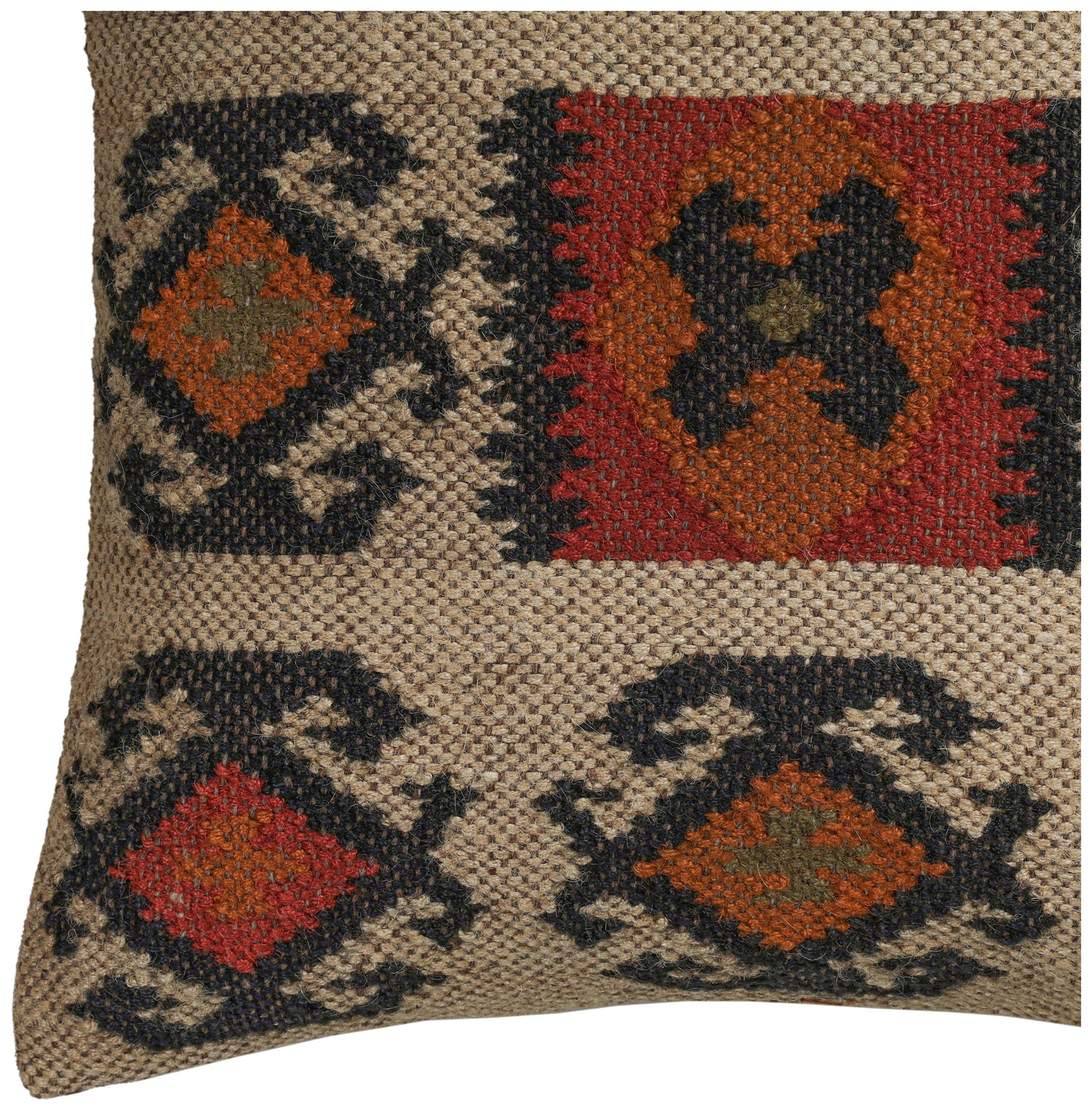 Image 2 Terra "Clay" 20 inch Square Wool and Jute Kilim Pillow more views