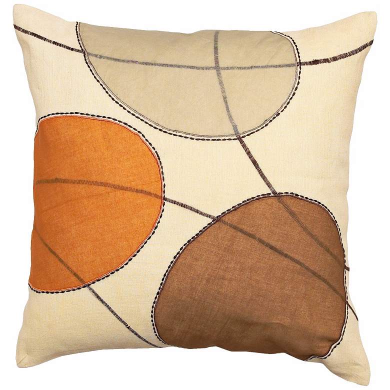 Image 1 Terra Cotta Orange Orbits Pillow