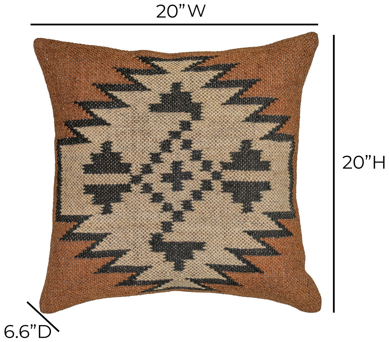 Image 4 Terra "Mesa" 20 inch Square Wool and Jute Kilim Pillow more views