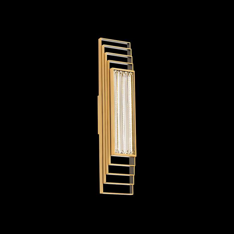 Image 3 Terrace 24"H x 5.5"W 1-Light Crystal Wall Sconce in Aged Brass more views