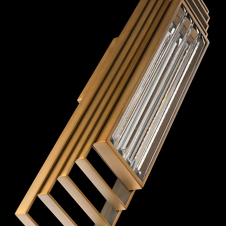 Image 4 Terrace 24"H x 5.5"W 1-Light Crystal Wall Sconce in Aged Brass more views