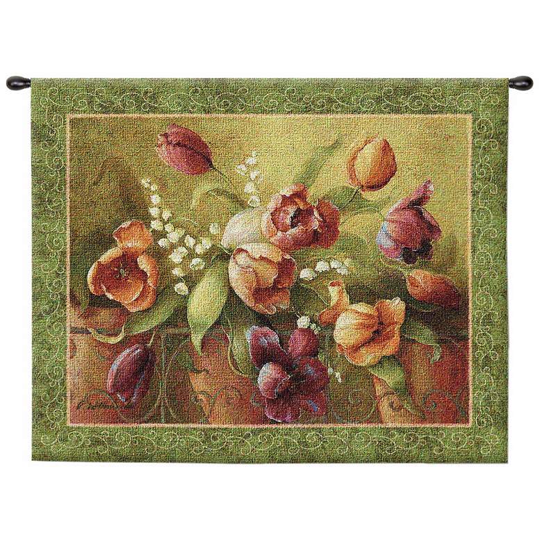 Image 1 Terrace Tulips 45 inch Wide Wall Hanging Tapestry