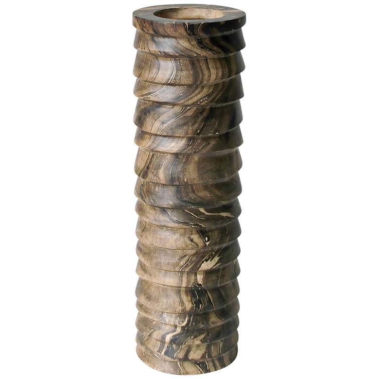 Image 1 Terraced Brown Marbled Large Pillar Candle Holder