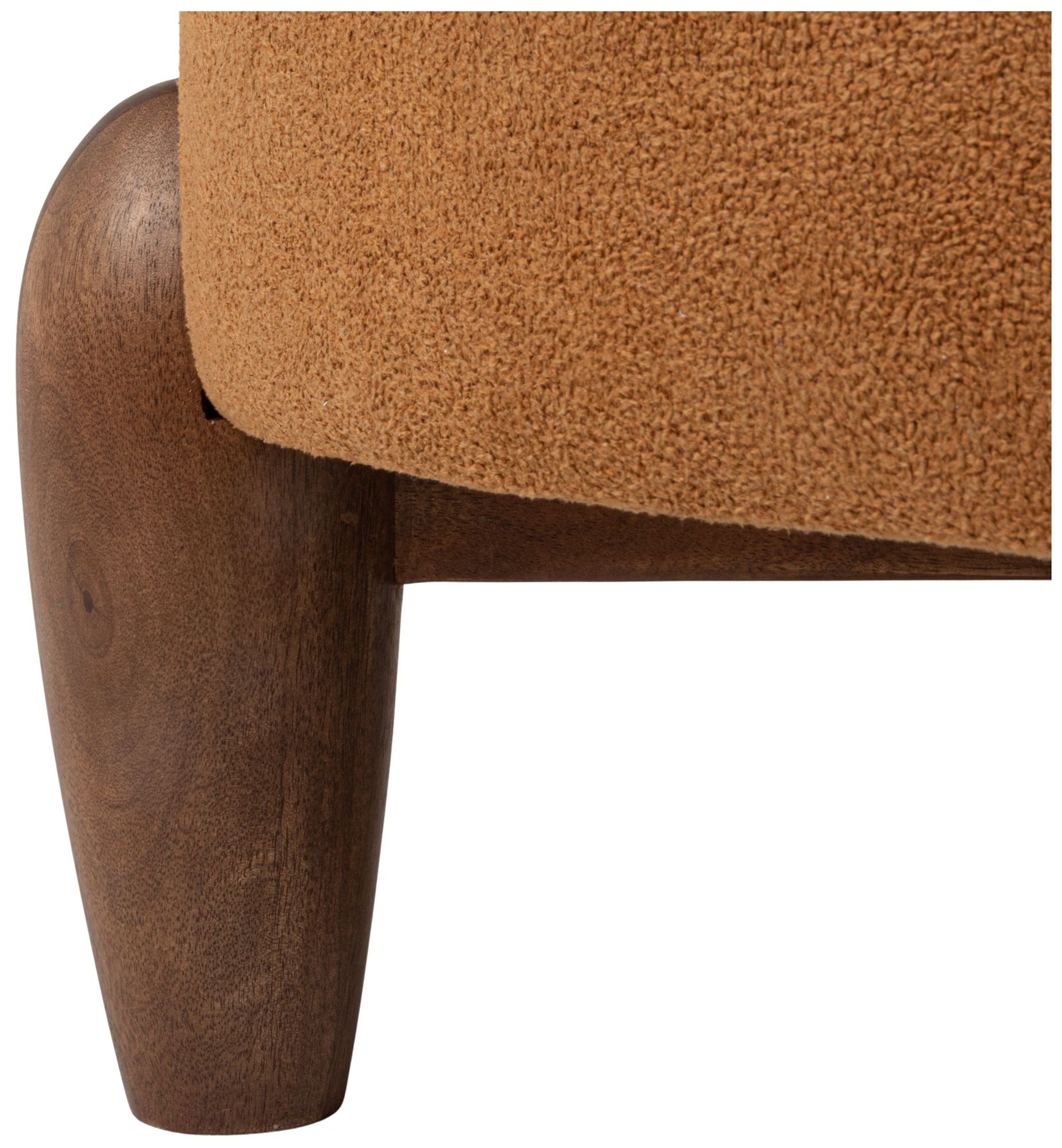 Image 5 Terracotta Boucle Upholstered Ottoman with Tapered Legs more views