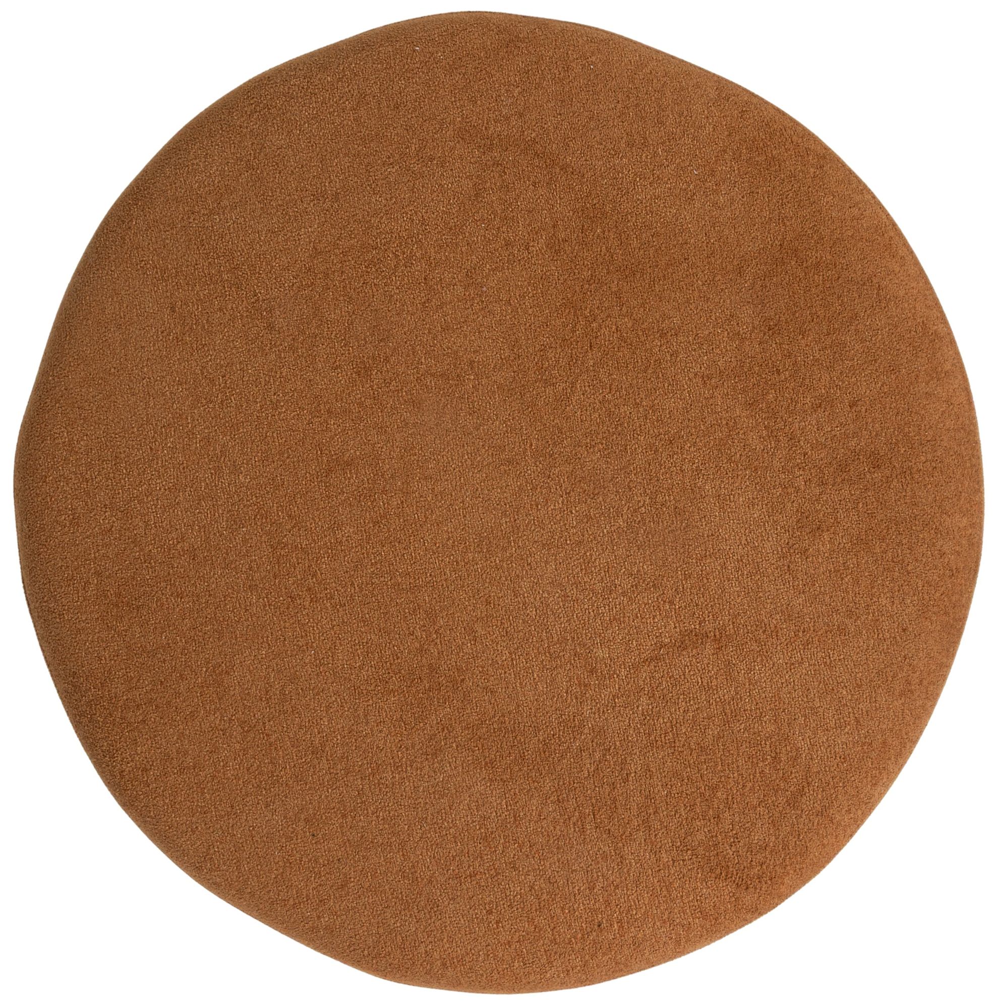 Image 6 Terracotta Boucle Upholstered Ottoman with Tapered Legs more views