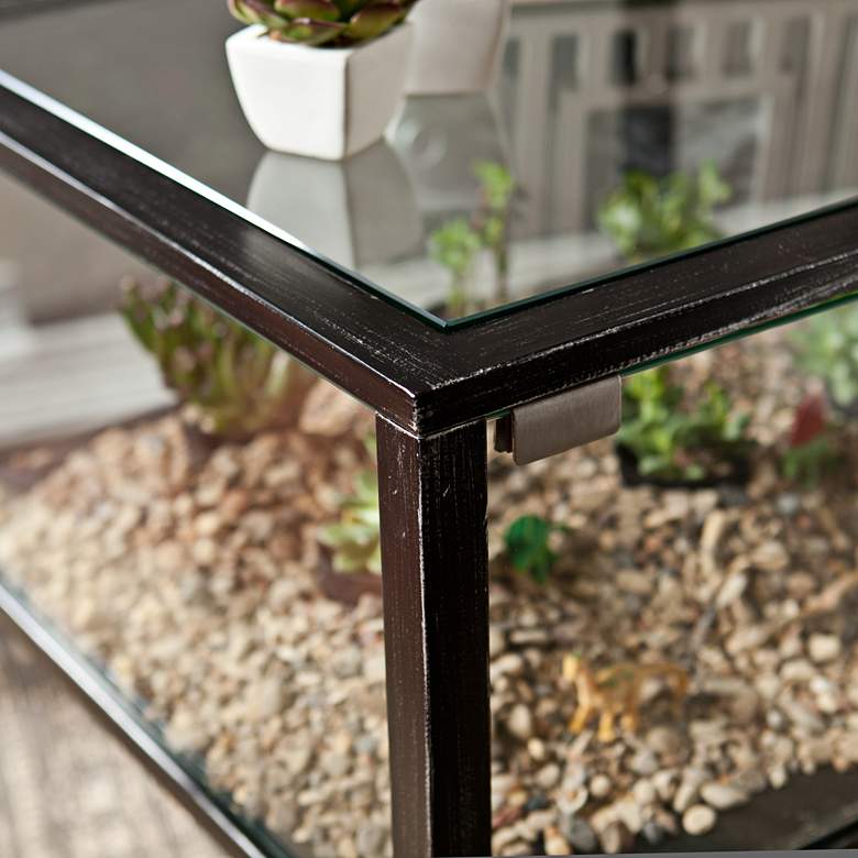 Image 3 Terrance 21" Wide Metal and Glass Display Case End Table more views