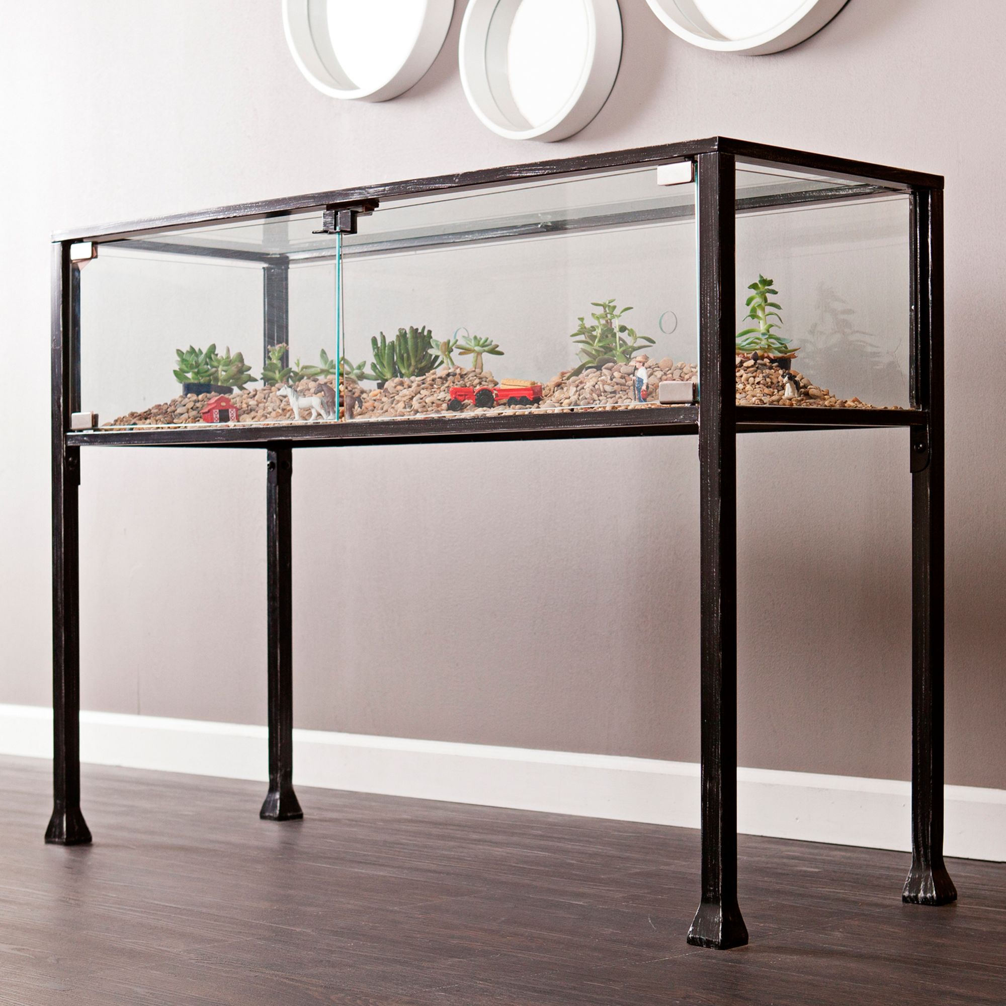 glass display table