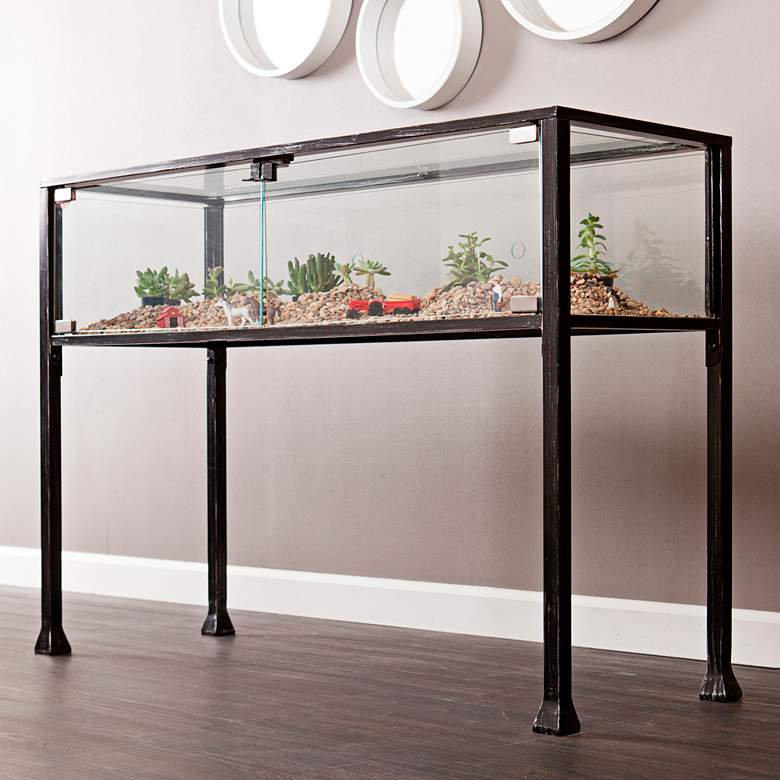 Image 1 Terrance 42 1/2" Wide Glass Display Case Console Table