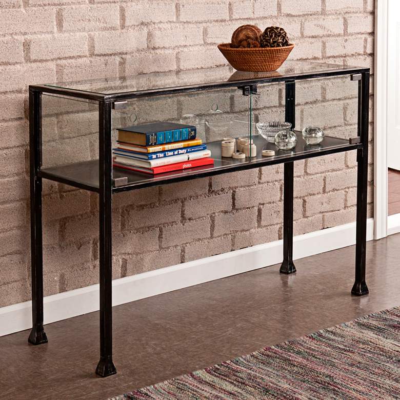 Image 4 Terrance 42 1/2 inch Wide Glass Display Case Console Table more views