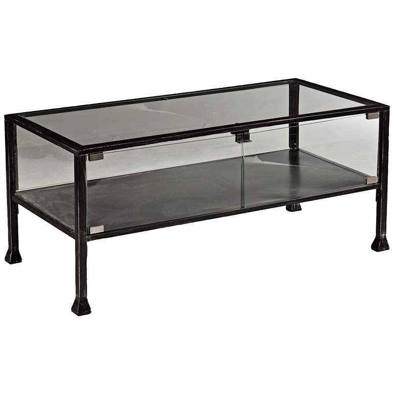 Image 1 Terrance 42 1/2 inch Wide Metal and Glass Cocktail Display Table