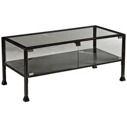 Terrance 42 1/2" Wide Metal and Glass Cocktail Display Table