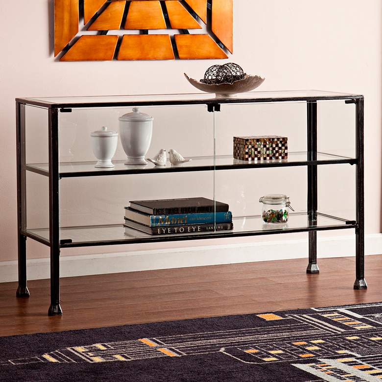 Image 1 Terrance 50 3/4 inch Wide Glass Display Case Console Table