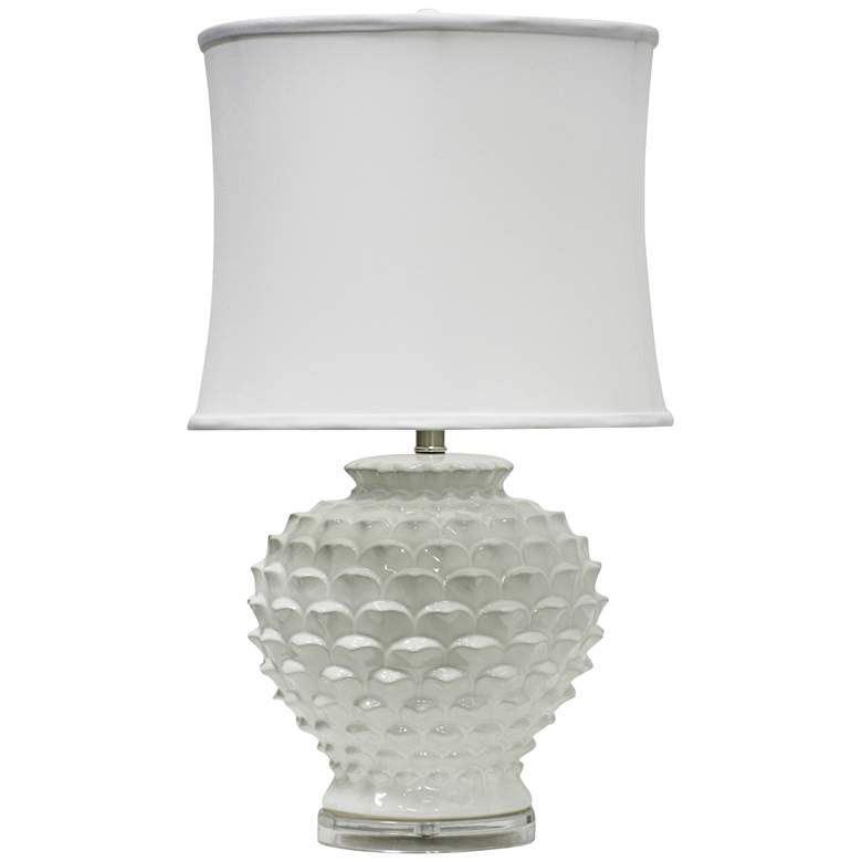 Image 1 Terratella Textured White Round Table Lamp