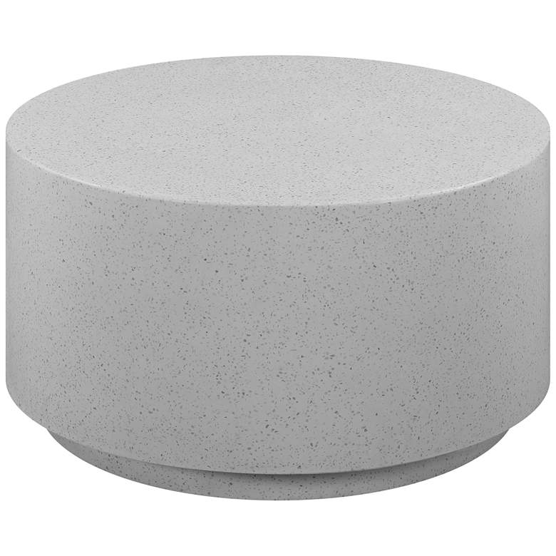 Image 1 Terrazzo 27 1/2 inchW Light Speckled Concrete Round Coffee Table