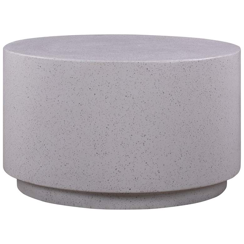 Image 2 Terrazzo 27 1/2"W Light Speckled Concrete Round Coffee Table more views