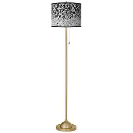 Image2 of Terrazzo Giclee Warm Gold Stick Floor Lamp