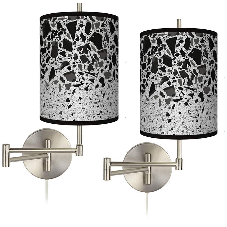 Image 1 Terrazzo Tessa Brushed Nickel Swing Arm Wall Lamps Set of 2