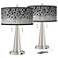 Terrazzo Vicki Brushed Nickel USB Table Lamps Set of 2