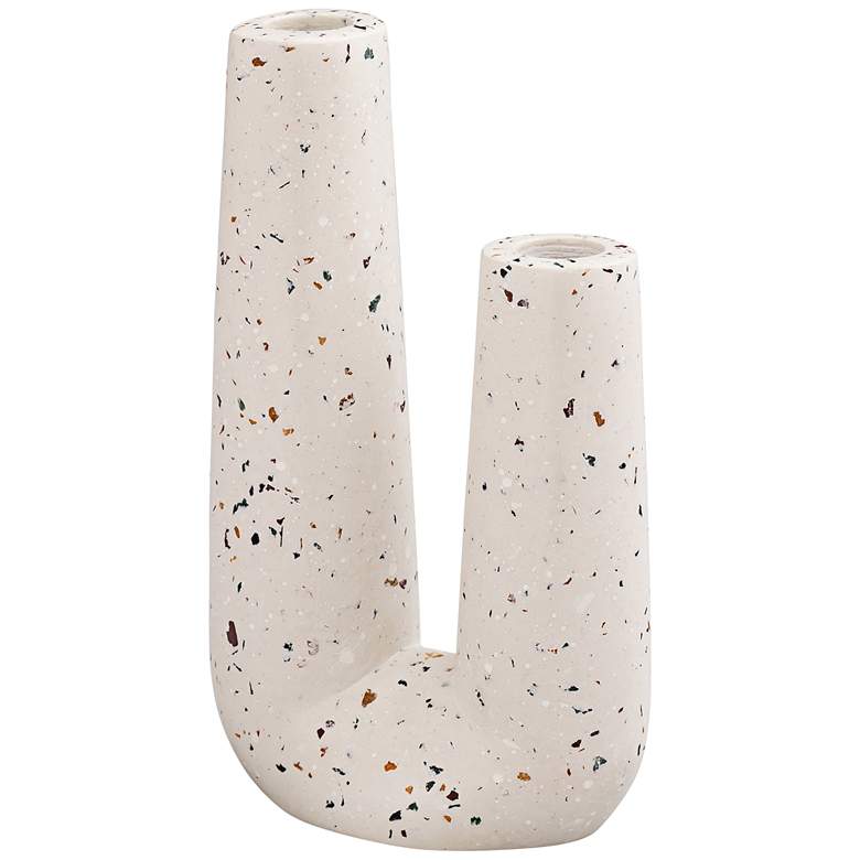Image 1 Terrazzo White 7 3/4"H Novelty Tube Concrete Decorative Vase