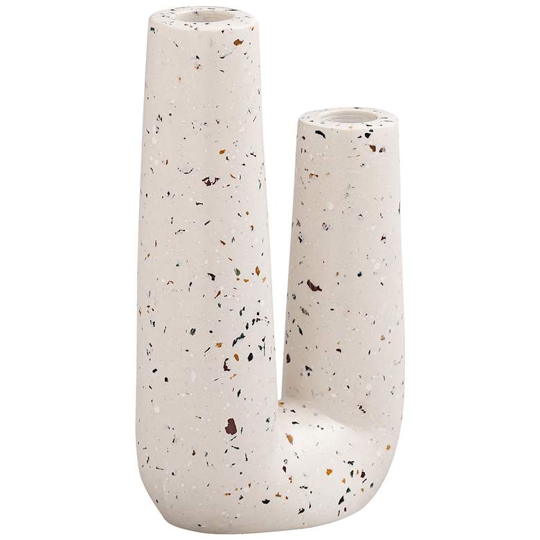 Image 2 Terrazzo White 7 3/4 inchH Novelty Tube Concrete Decorative Vase more views