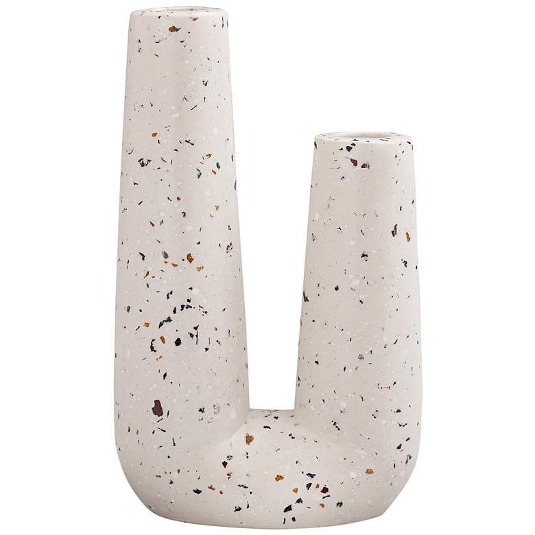 Image 3 Terrazzo White 7 3/4"H Novelty Tube Concrete Decorative Vase more views