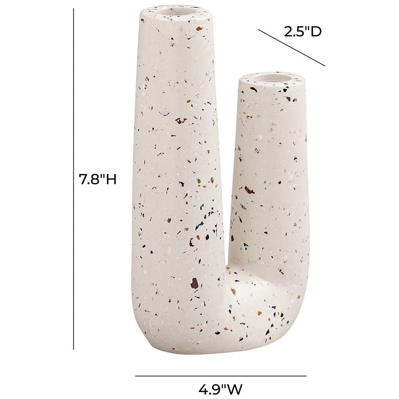 Image 4 Terrazzo White 7 3/4"H Novelty Tube Concrete Decorative Vase more views
