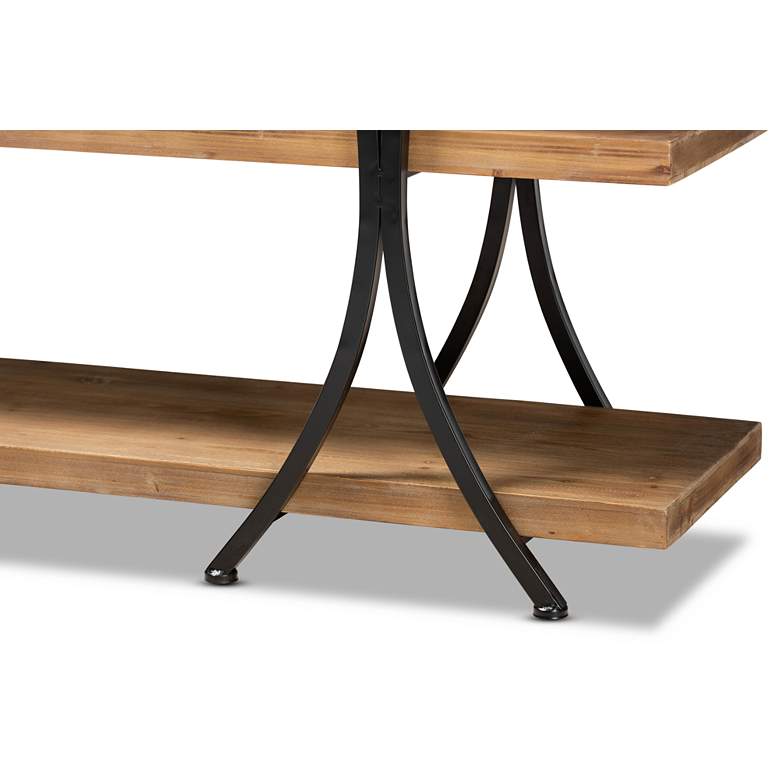 Image 3 Terrell 59 3/4"W Brown Wood and Black Metal Console Table more views