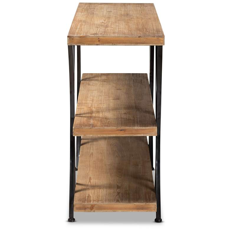Image 5 Terrell 59 3/4"W Brown Wood and Black Metal Console Table more views