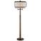 Terrence Bronze and Faux Wood Column Floor Lamp