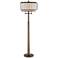 Terrence Bronze and Faux Wood Column Floor Lamp