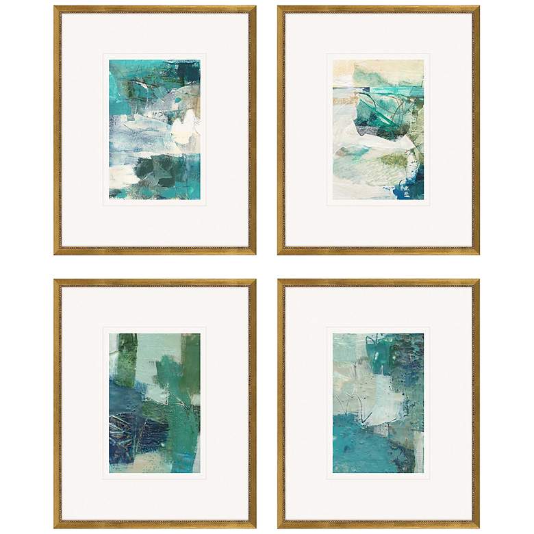Image 3 Terrene Abstract 21 inch High 4-Piece Giclee Framed Wall Art Set