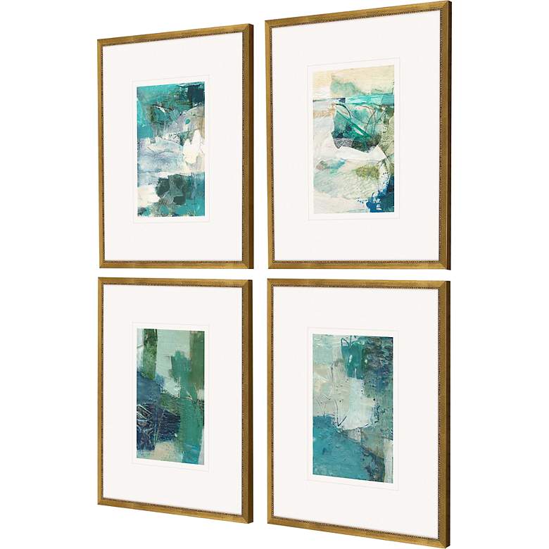 Image 5 Terrene Abstract 21" High 4-Piece Giclee Framed Wall Art Set more views