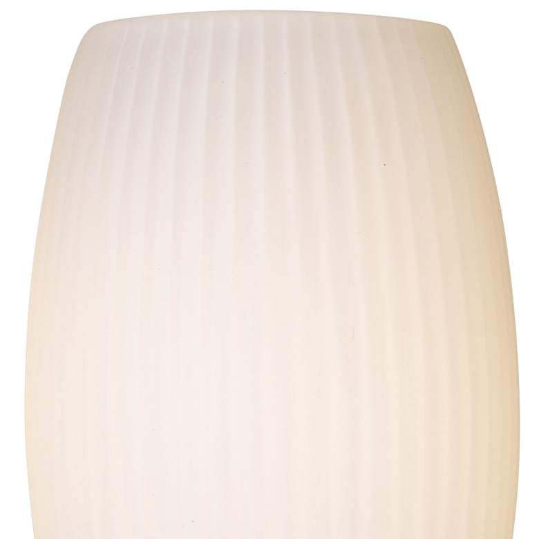 Image 2 Terrickson 9" High White Ribbed Glass Wall Sconce more views