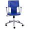 Terry Blue Hard Leatherette Adjustable Swivel Office Chair