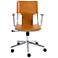 Terry Cognac Hard Leatherette Adjustable Swivel Office Chair
