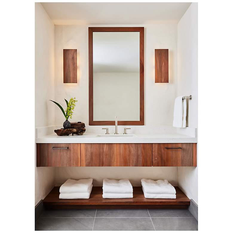 Image 3 Tersus L 15" High Dark Stained Walnut 3000K Soft White LED Wall Sconce more views