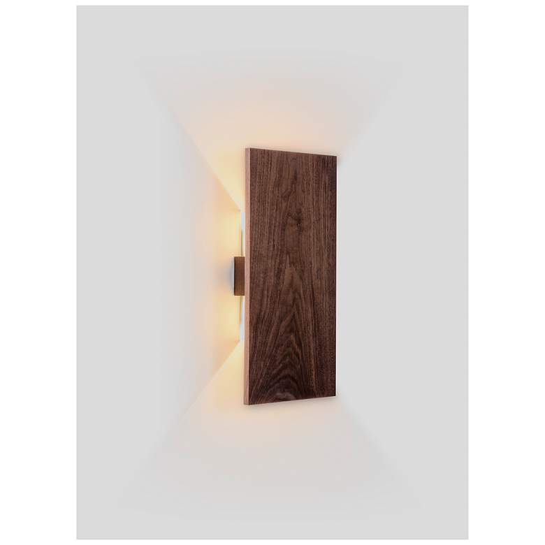 Image 2 Tersus L 15" High Walnut 2700K Warm White Wall Sconce more views