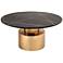 Terzo Black Geometric Marble Cocktail Table with Gold Base