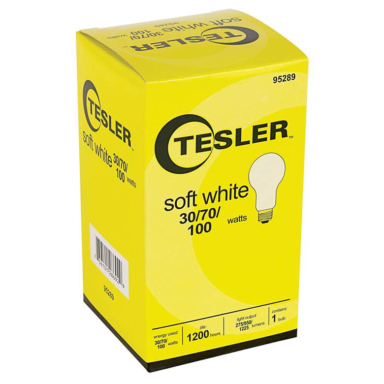 Image 1 Tesler 30 70 100 Watt Soft White A21 Light Bulb