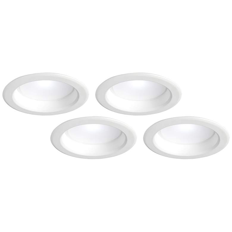 Image 1 Tesler 4 inch Plain White 10 Watt LED Retrofit Downlights 4-Pack