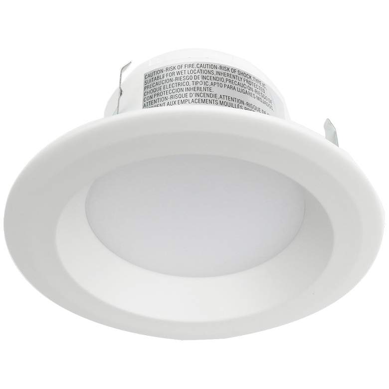 Image 2 Tesler 4" Plain White 8.5W 3000K LED Retrofit Trims 6-Pack more views