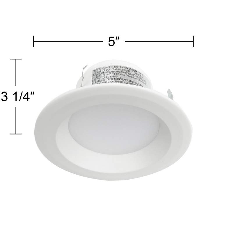 Image 3 Tesler 4" Plain White 8.5W 3000K LED Retrofit Trims 6-Pack more views