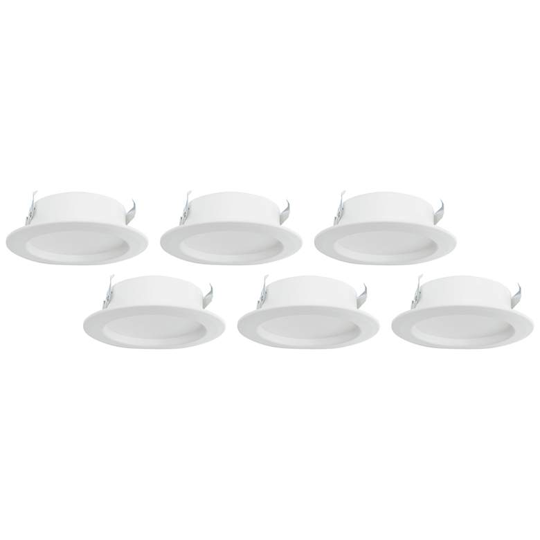 Image 1 Tesler 4" Plain White Dimmable LED Retrofit Trims 6-Pack
