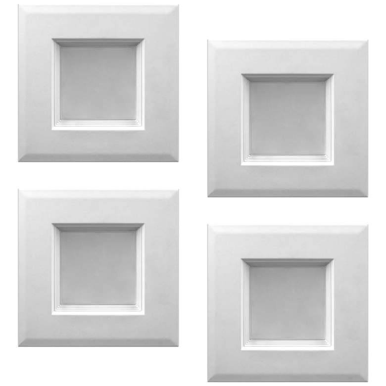 Image 1 Tesler 4" White 10 Watt LED JA8 Retrofit Baffle Trims 4-Pack