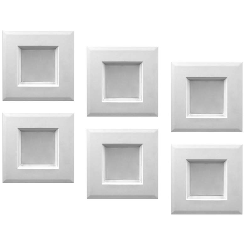 Image 1 Tesler 4" White 10 Watt LED JA8 Retrofit Baffle Trims 6-Pack