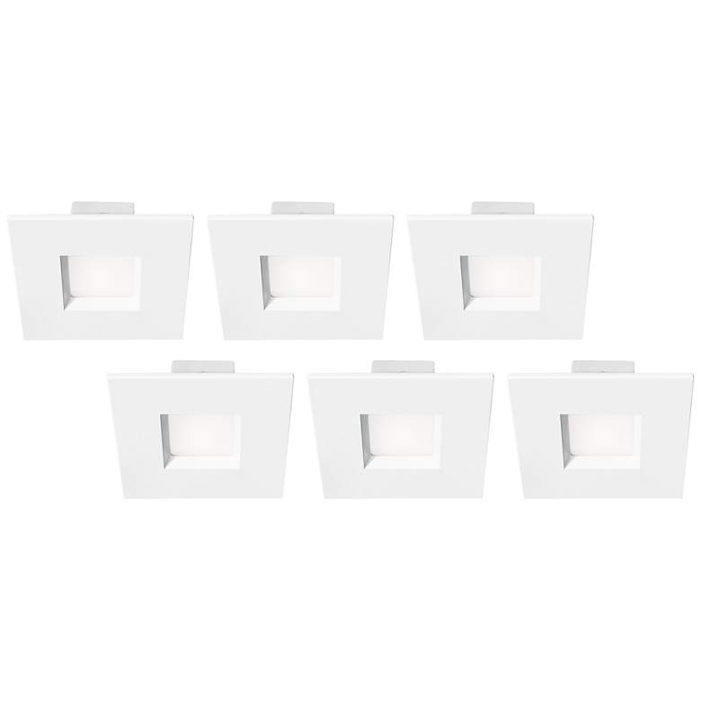 Image 1 Tesler 4" White 10 Watt LED Recessed Retrofit Trims 6-Pack
