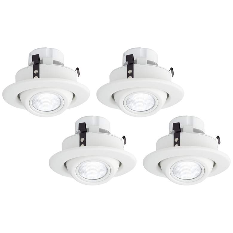 Image 1 Tesler 4" White Eyeball 10 Watt LED Retrofit Trims 4-Pack