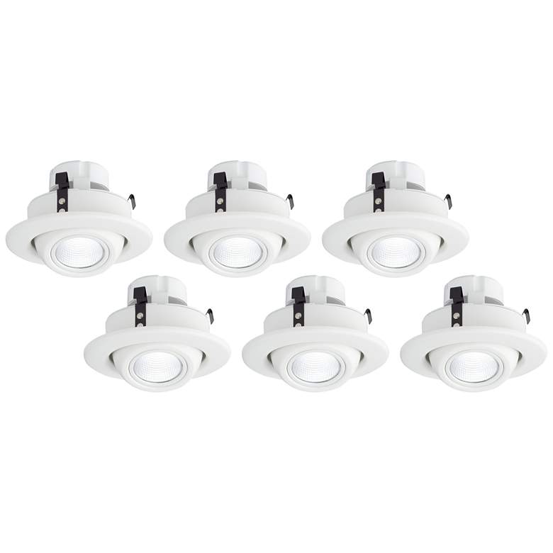 Image 1 Tesler 4 inch White Eyeball 10 Watt LED Retrofit Trims 6-Pack