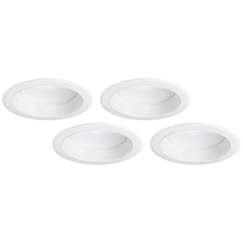 Image 1 Tesler 4 inch White Smooth or Baffle LED Retrofit Trims 4-Pack